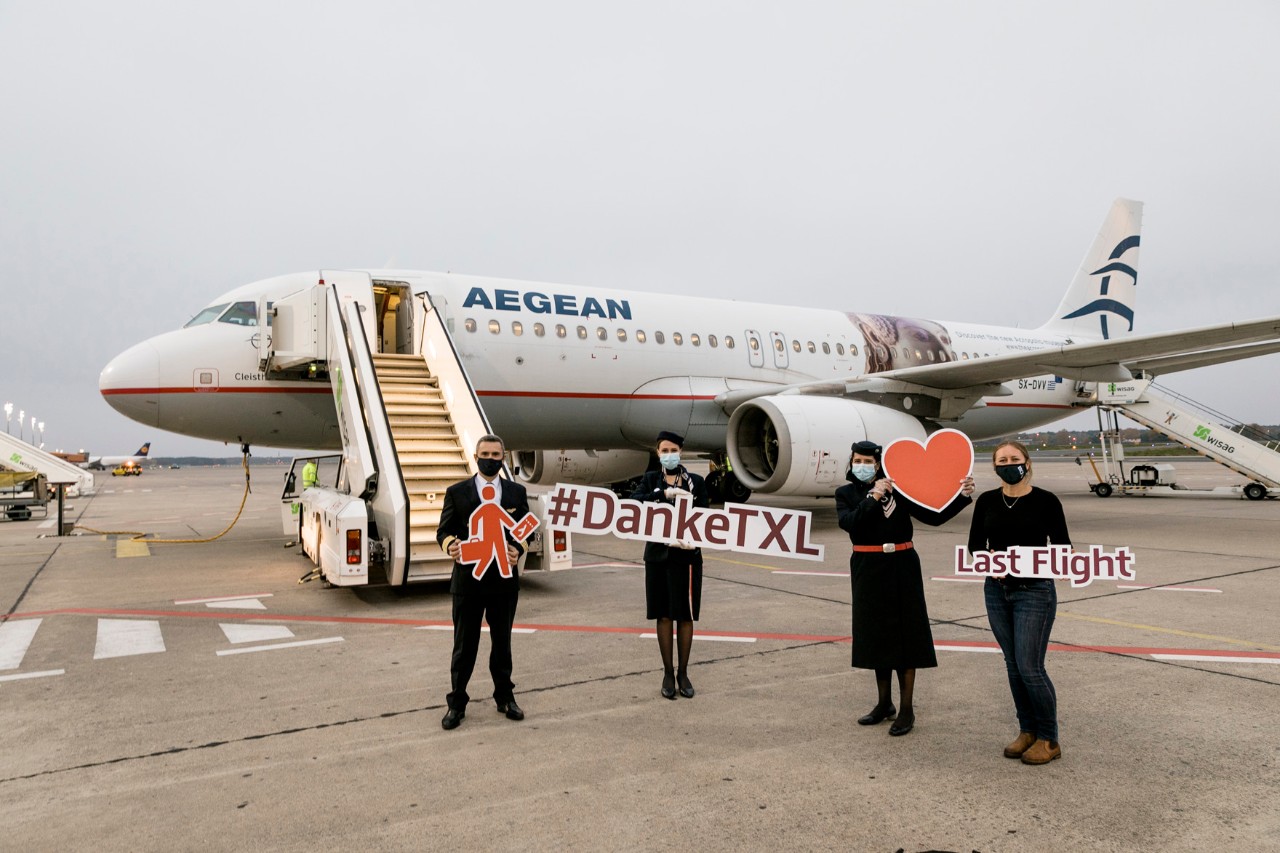 Der letzte Flug ab Tegel für Aegean Airlines. (Bildquelle: BER / Thomas Kierok)
